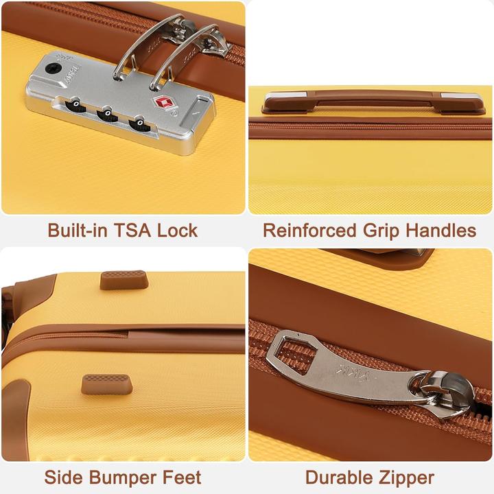 Produktbild Kono 4-teiliges Hartschalenkoffer-Set (99 l, Handgepäck (bis 50l), M (50 - 90l), L (90 - 115l))