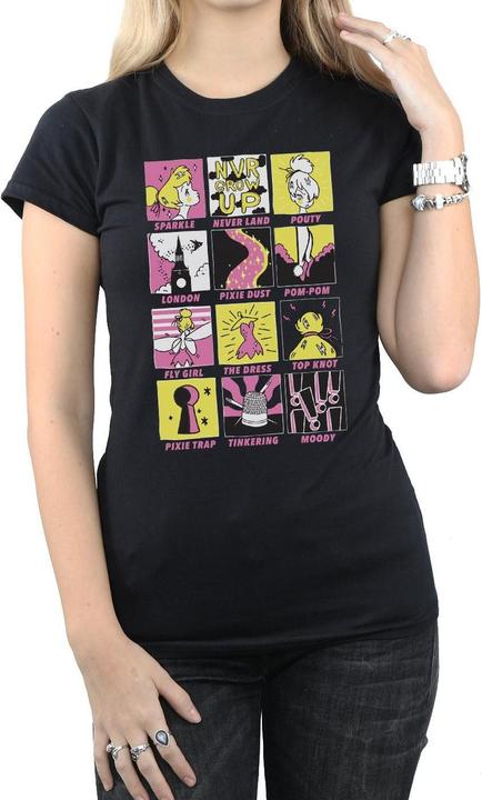 Actual product image Disney Womens/Ladies Tinkerbell Squares Cotton T-Shirt (XL)