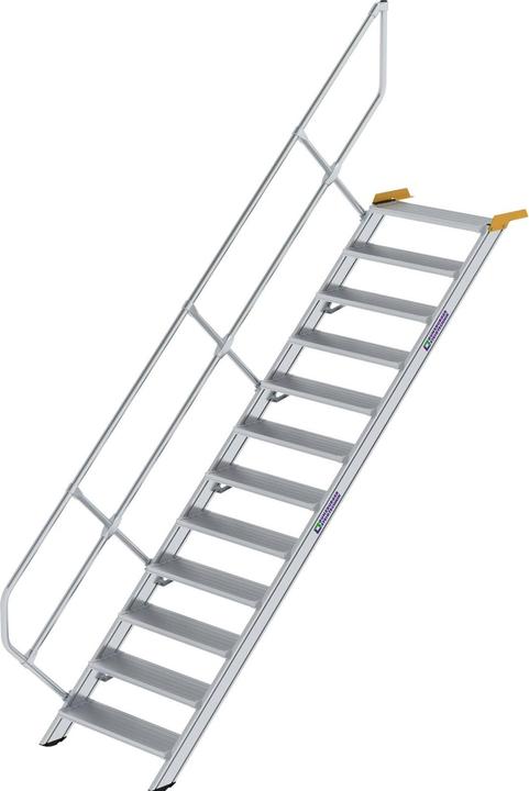 Image du produit Munk Escalier 45° largeur des marches 800 mm 12 marches aluminium strié (Échelle simple, 264 cm)