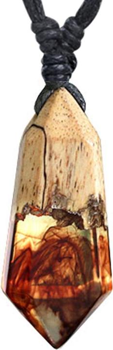 Produktbild Star Piercing Halskette schwarz Anhänger Kristall färbung Epoxy rot aus Tamarind Holz (Organisch, ohne Messing)