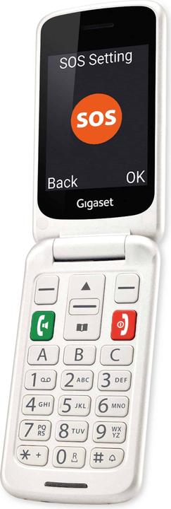 Gigaset GL590 Double SIM - Pearl-white (0.03 Go, Blanc nacré, Titan Pearl White, 2.80", Double SIM, 0.30 Mpx, 2G)