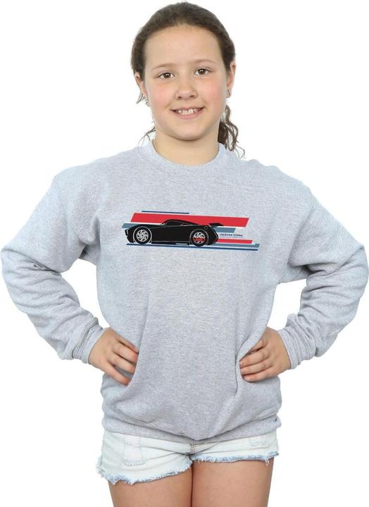 Actual product image Disney Girls Cars Jackson Storm Stripes Sweatshirt (152, 158)