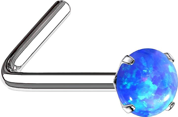 Immagine prodotto Star Piercing Borchia nasale angolata in argento opalino blu incastonato (Acciaio chirurgico 316L)