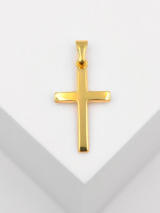 Actual product image Muau Pendant cross yellow gold 750, 26x12mm (750/18K yellow gold)