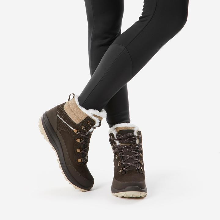 Actual product image Quechua Winter shoes ladies leather warm waterproof half high winter hiking - SH900 (37)