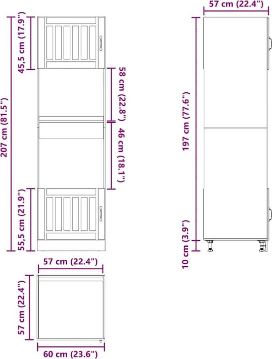 Actual product image VidaXL Madlene (60 x 57 x 207 cm)