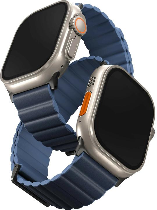 Actual product image Uniq pasek Revix Premium Apple Watch Series 1/2/3/4/5/6/7/8/SE/SE2/Ultra 42/44/45/49mm Edition Rever (Genuine Leather, Silicone, Stainless steel, 44mm)