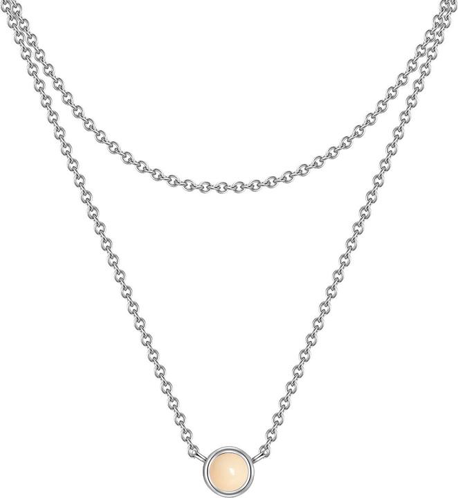Glanzstücke München Damen Sterling Silber Rosenquarz silber 42,0/36,0 cm Basiskette + 5,0 cm Verläng - 29900 (Sterling Silber)