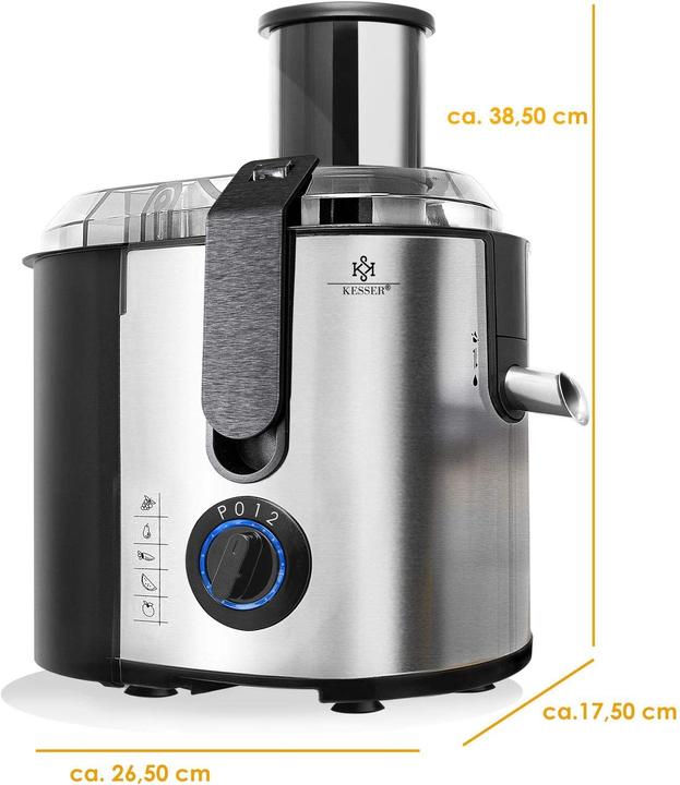 Actual product image Kesser Juicer for fruit and vegetables (silver/black)