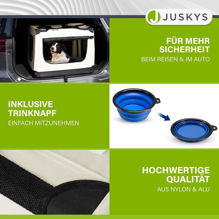 Immagine prodotto Juskys Box per il trasporto dei cani (pieghevole) (Cane, Pieghevole, Traspirante, Lavabile)