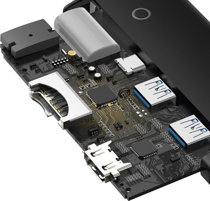 Produktbild Baseus LITE SERIES BS-OH020 HUB ADAPTER TYPE-C 6 PORT Black station (USB-C, 6 Ports)
