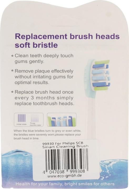 Image du produit AccuCell Tête de brosse à dents Smart Cleaning Brush pour brosses à dents électriques Philips, 4 pièces (4 x)