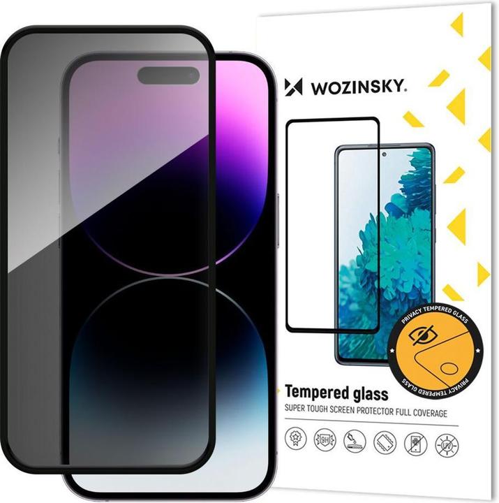 Productafbeelding Wozinsky Privacy Glas Getemperd Privacy Glas met Anti-spionnenfilter voor iPhone 16 (1 Stuk, Apple iPhone 16)