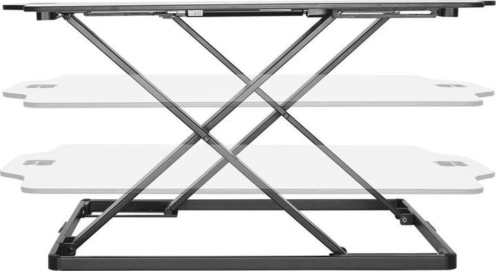 Image du produit Ergo Office Convertisseur de bureau ultra-mince, pour travailler assis ou debout, blanc, avec gaz