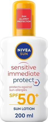 Produktbild NIVEA Sun Sensitive Protect Sun-Allergy Spray SPF50 - Sunscreen for the body 200ml (Sonnenspray, SPF 50, 200 ml)