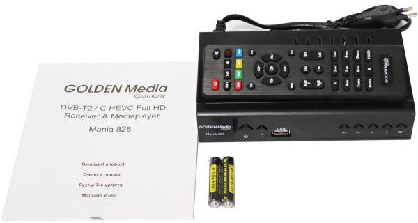 Produktbild Golden Media MANIA 828 (DVB-T2, H.265 + DVB-C) (DVB-T2)