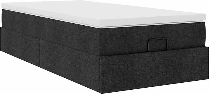 Produktbild VidaXL Ottoman-Bett mit Matratze Schwarz 140x200 cm Stoff (140 x 200 cm)