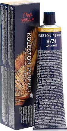 Actual product image Wella Koleston Perfect Me+ (9/31 Light Blond Gold Ash)