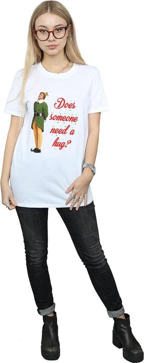 Actual product image Elf Womens/Ladies Hug Buddy Cotton Boyfriend T-Shirt (XXL)