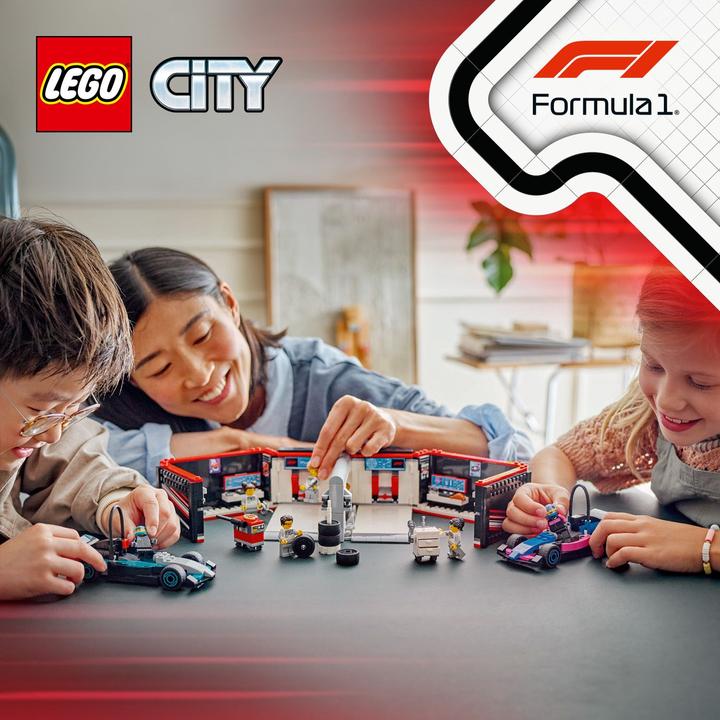 Immagine prodotto LEGO F1 Garage mit Mercedes-AMG & Alpine Rennautos (60444, LEGO City)
