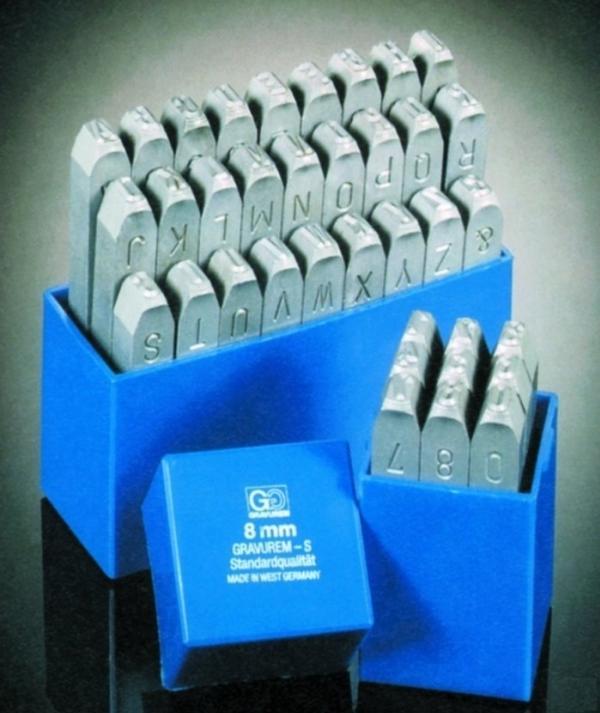 Actual product image BETA GRAVUREM-S Standard punch numbers, punch stamps, embossing stamps, punch numbers - numbers 0-9 / 6mm (9 x)