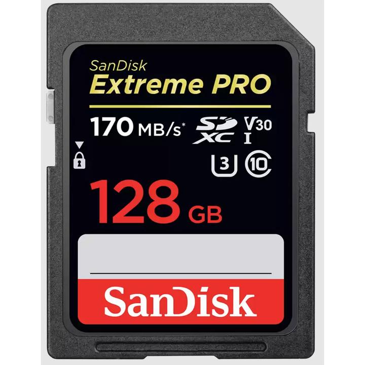 Actual product image SanDisk Extreme PRO UHS-I V30 (128 GB, SDXC, U3, UHS-I)