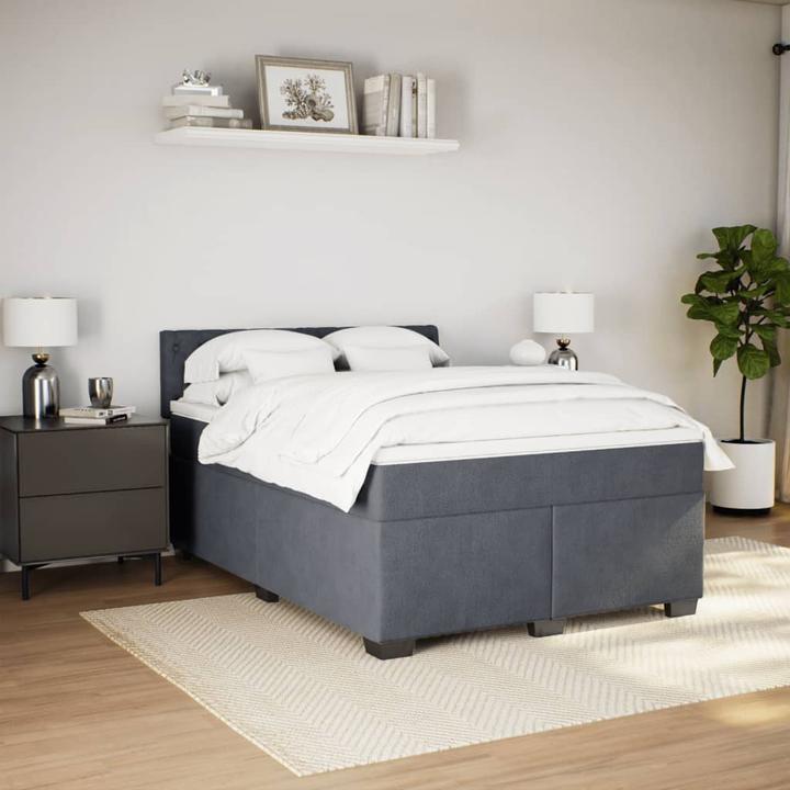 Actual product image VidaXL Bo x spring bed with mattress 160 x 200 cm velvet (160 x 200 cm, 160 x 200 cm)