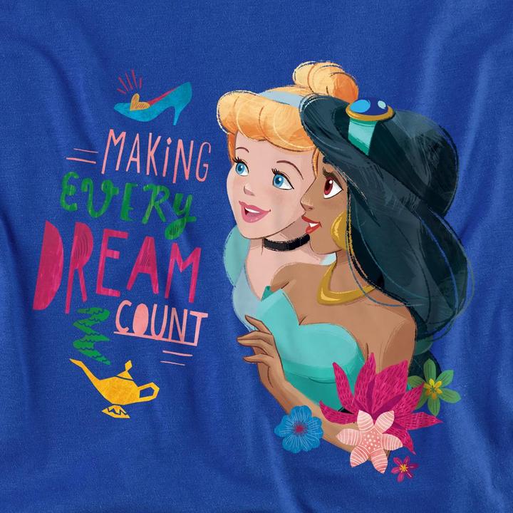 Actual product image Disney Princess Unisex Adult Making Every Dream Count Cinderella & Jasmine T-Shirt (XL)