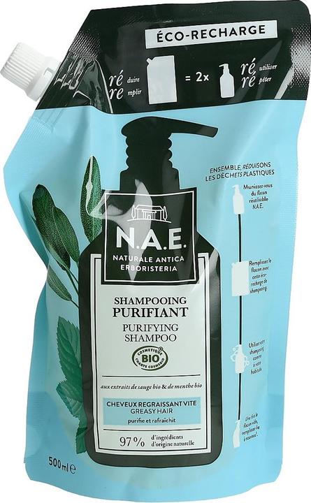 N.A.E. Shampoo & Treat Purify Refill 500 ml (500 ml, Flüssiges Shampoo)