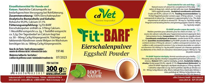 Immagine prodotto cdVet Polvere di guscio d'uovo Fit-BARF (1 pz., 300 g)
