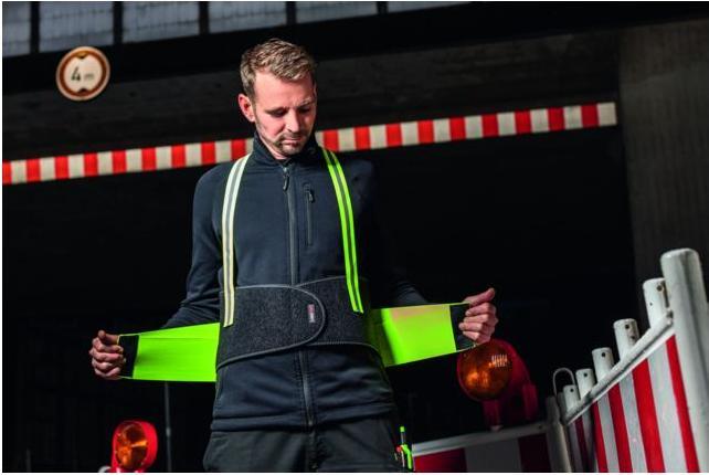 Actual product image Kneetek High-Vis back support belt, yellow, type: XL
