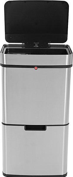 Actual product image Hailo Öko Vario XL, design sensor waste separator, 25 + 25 + 4 litres, stainless steel anti-fingerprint (50 l)