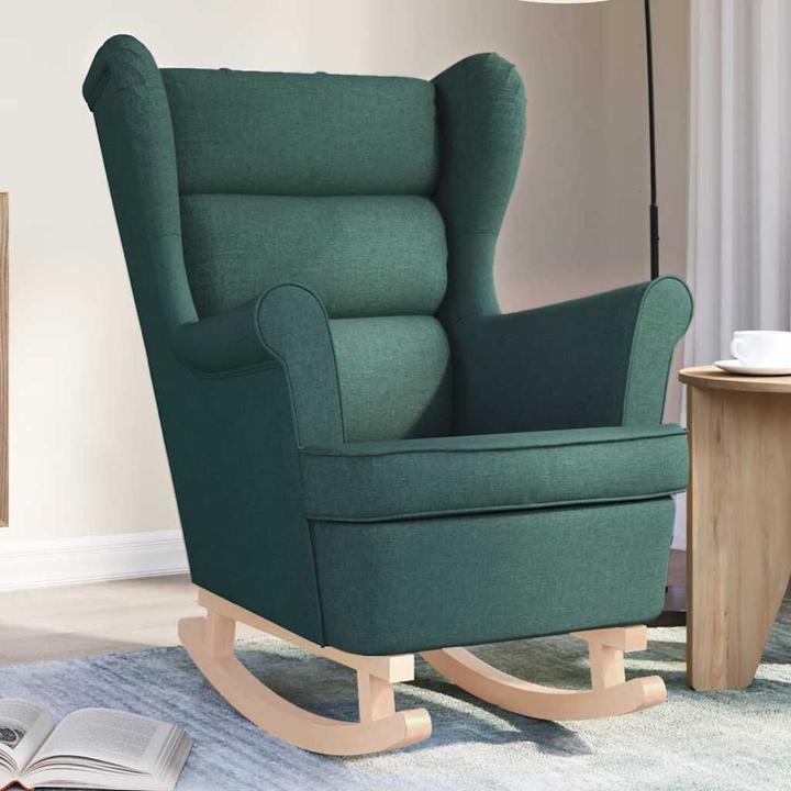 Productafbeelding VidaXL Schommel fauteuil Donkergroen 74x90x102 cm stof Relax fauteuil Lounge fauteuil