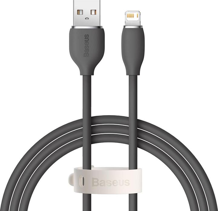 Baseus Jelly Liquid Silica Gel Fast Charging Data Cable USB to iP 2.4A 1.2m Black (1.20 m, USB 2.0)