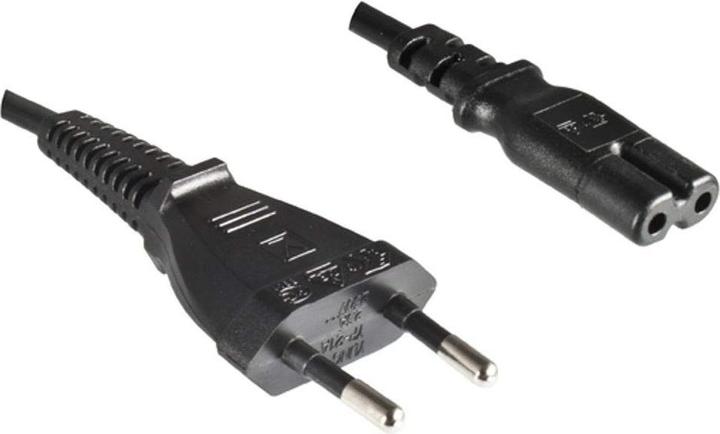 Produktbild Helos Netzanschlusskabel, Eurostecker auf C7 (Euro 8), schwarz, 3,0m (3 m)
