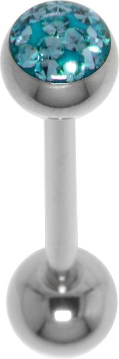 Bijouteria Zungenpiercing (Chirurgenstahl 316L, Epoxiharz, Kristall)