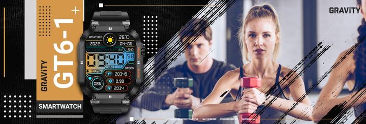 Immagine prodotto Gravity SMARTWATCH MĘSKI GT6-1 - WYKONYWANIE POŁĄCZEŃ, MONITOR SNU (sg020a)