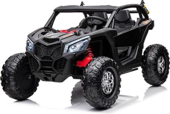 Es-toys Kinderfahrzeug schwarz – Elektro Auto „Com 18“ – 24V7A Akku, 4x Motoren - Allrad + 2 Sitzer