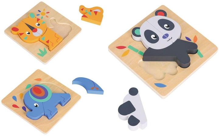Image du produit Spielba Puzzle-Set mit Panda, Elefant, Giraffe
