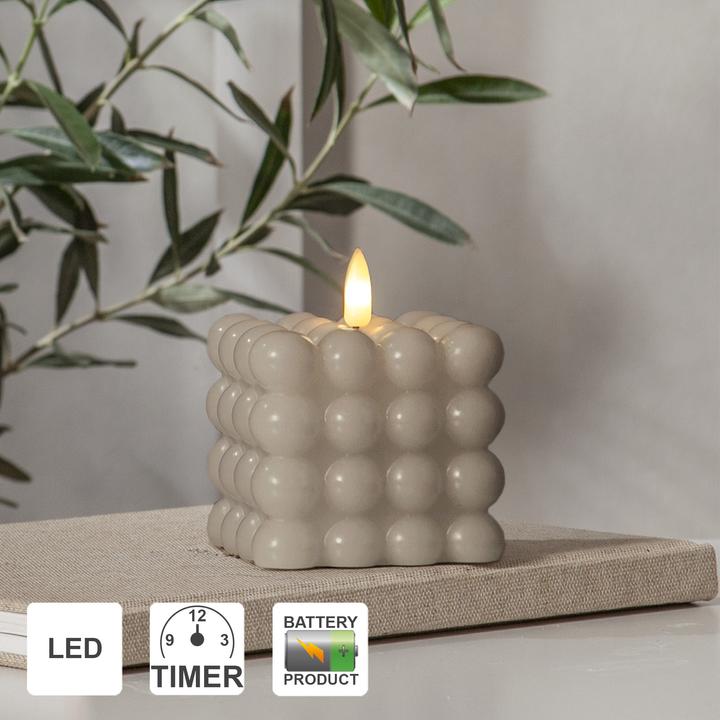 Immagine prodotto Star Trading Candela a bolle di | Candele LED con funzione timer | Candele a LED con fiamma tremolan (2 x)