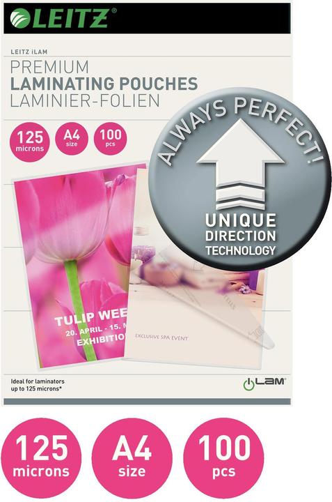 Actual product image Leitz Laminating foil (A4, 100 Piece, 125 µm)