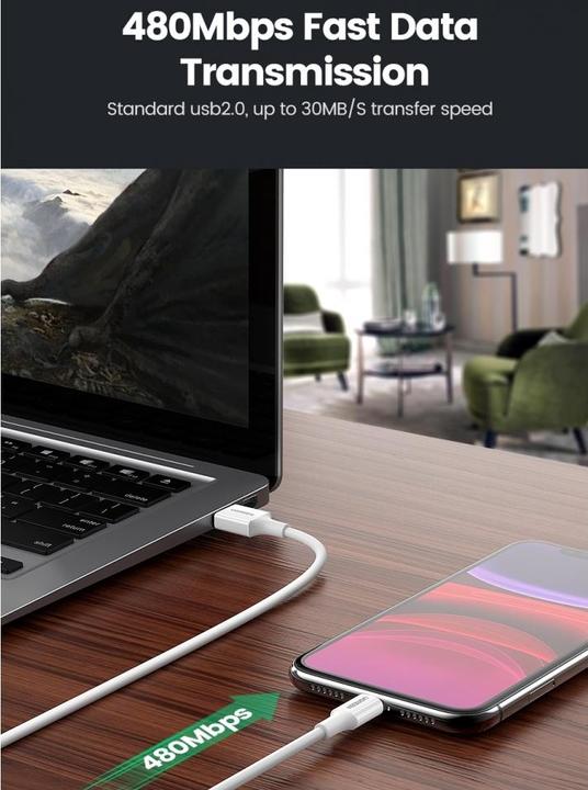 Actual product image Ugreen Lightning to USB-A 2.0 Cable (0.25 m, USB 2.0)