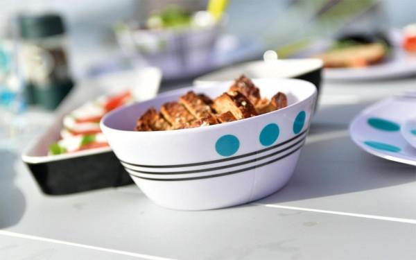 Produktbild Berger Dots Melamin Geschirr-Set 16-tlg. Blau (16 Stück)