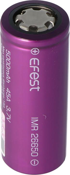 Actual product image Efest Battery Purple IMR26650, unprotected (1 pcs., 26650, 5000 mAh)