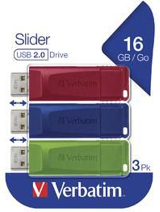 Actual product image Verbatim Slider (pack of 3) (16 GB, USB-A, USB 2.0)