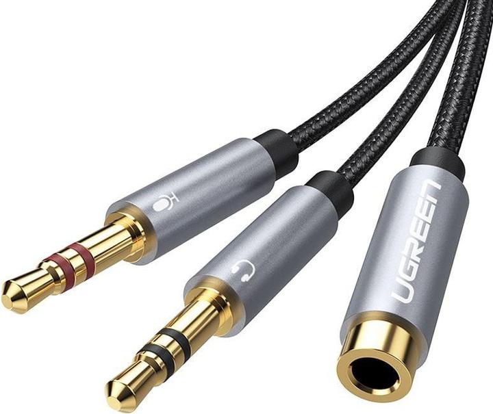 Ugreen Splitter Y per microfono e cuffie con jack da 3,5 mm (0.20 m, Connettore da 3,5 mm (AUX))