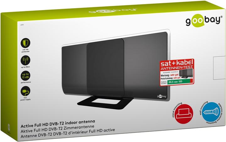 Actual product image Goobay PeriodActive (Indoor antenna, 42 dB, DAB/ DAB+, DVB-T / -T2)