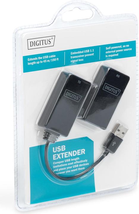 Immagine prodotto Digitus USB Extender per cavo CAT5e CAT6 UTP fino a 45m (USB, RJ45 (1x))