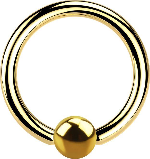 Actual product image Star Piercing Ball Closure Ring gold plated (without brass, Surgical steel 316L)