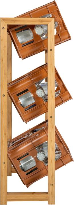 Actual product image CLP 3-seater drinks crate stand Robin, natura